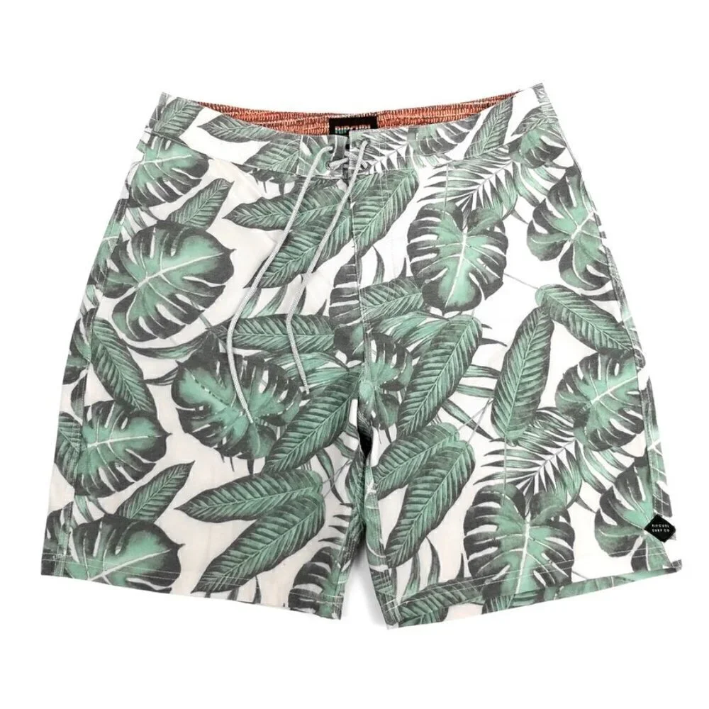 Rip Curl Floral Stassi Pink Green Board Shorts Swim Trunks Men 31 90s Palm Print